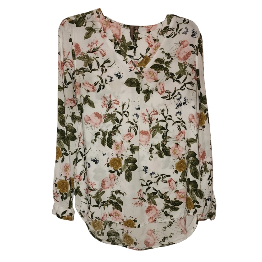 Brina & Em Long Sleeve Floral Blouse Medium